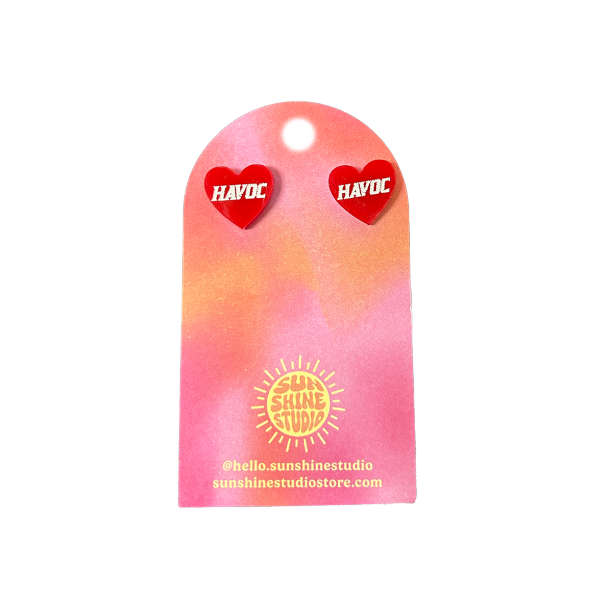 Havoc Rising Heart Stud Earrings
