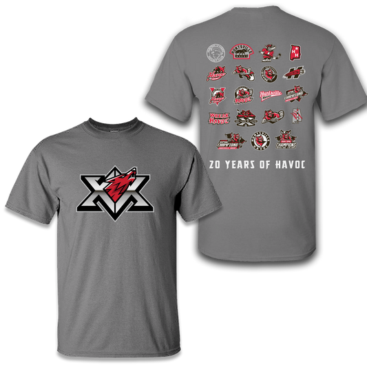 20 Years of Havoc Logo History T-Shirt