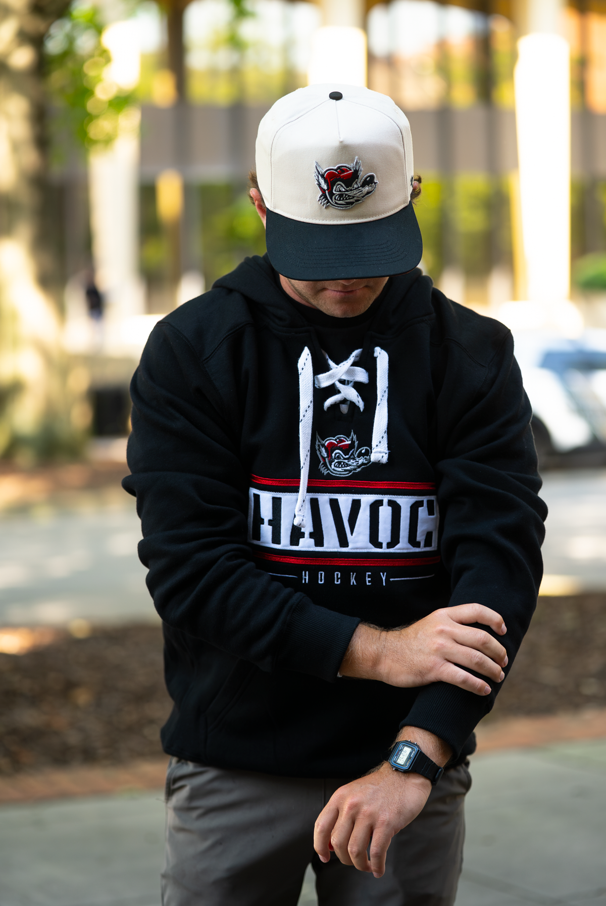 Havoc Hockey Stencil Premium Sport Lace Hoodie