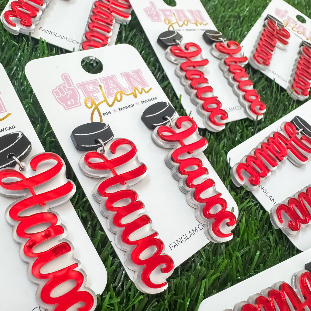 Havoc Hockey Topper Dangle Earrings