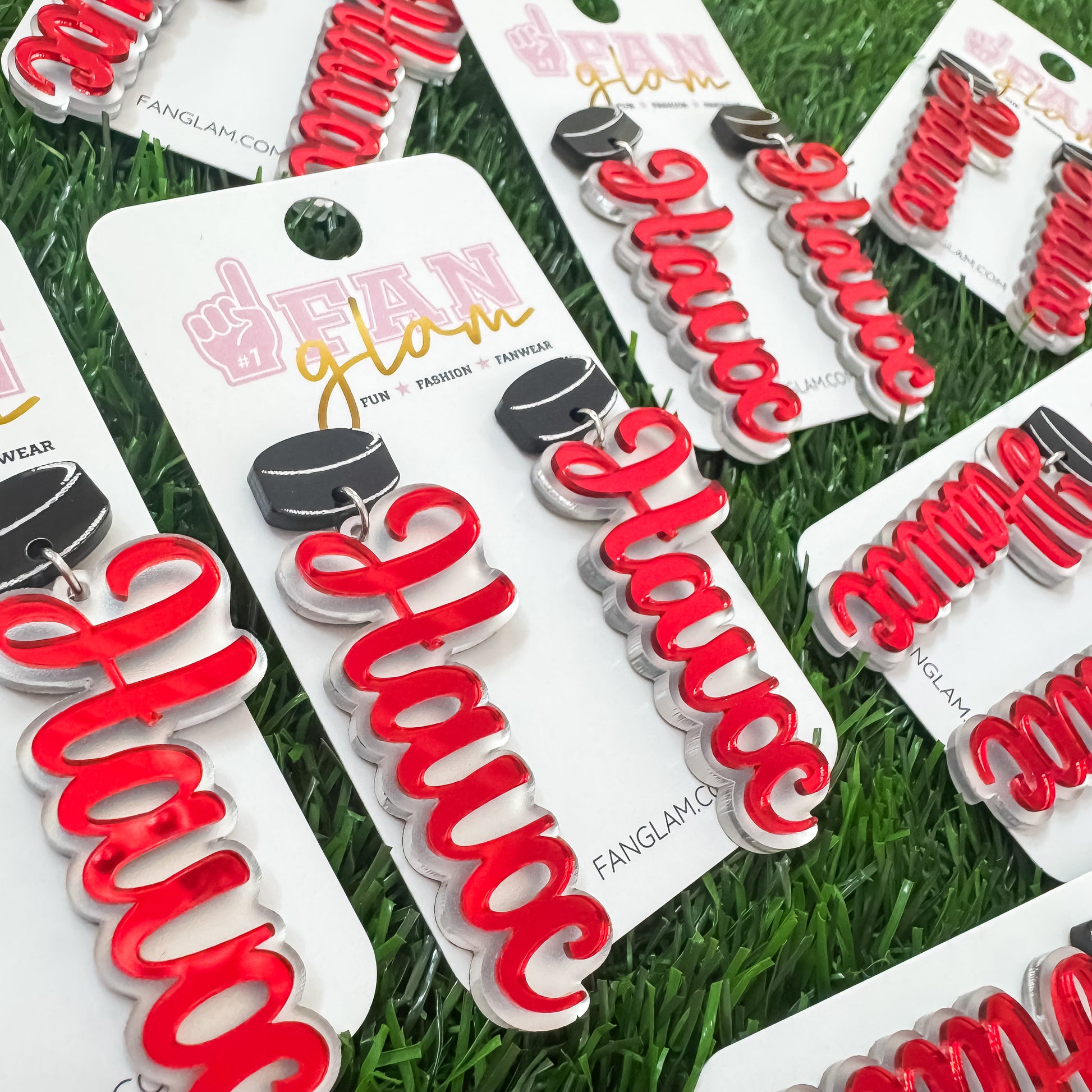 Havoc Hockey Topper Dangle Earrings