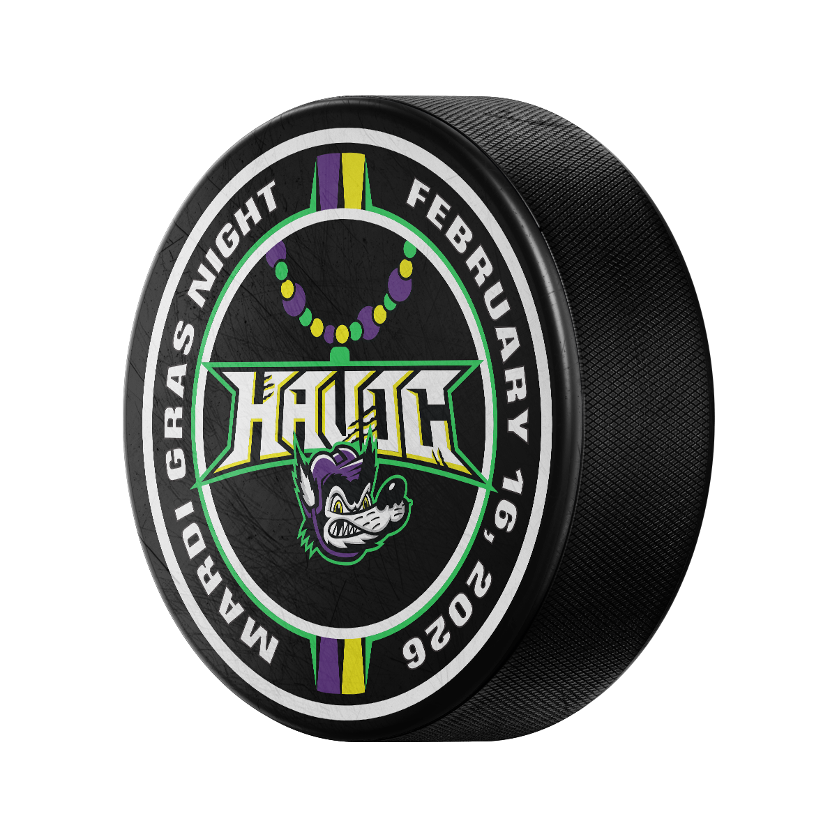Mardi Gras Night Official Game Puck