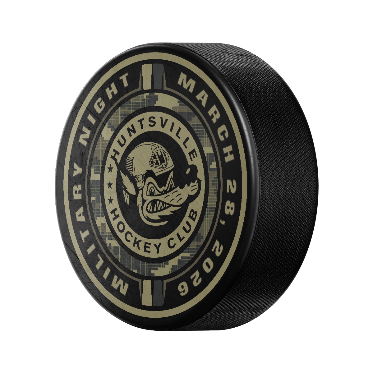 Military Night Official Game Puck