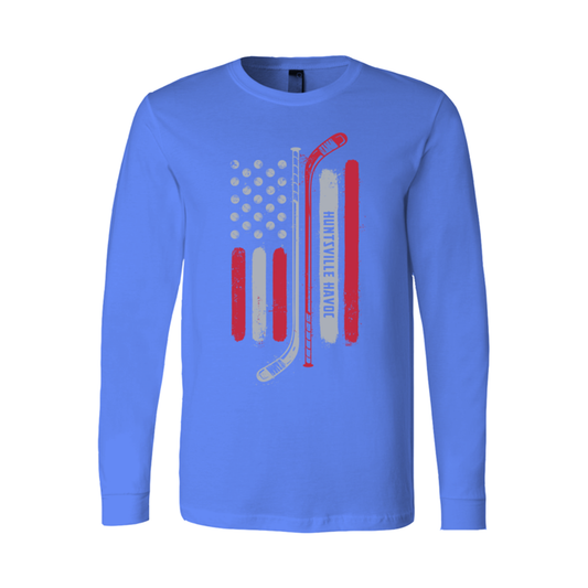 Pucks & Stripes Comfort Colors Long Sleeve T-Shirt