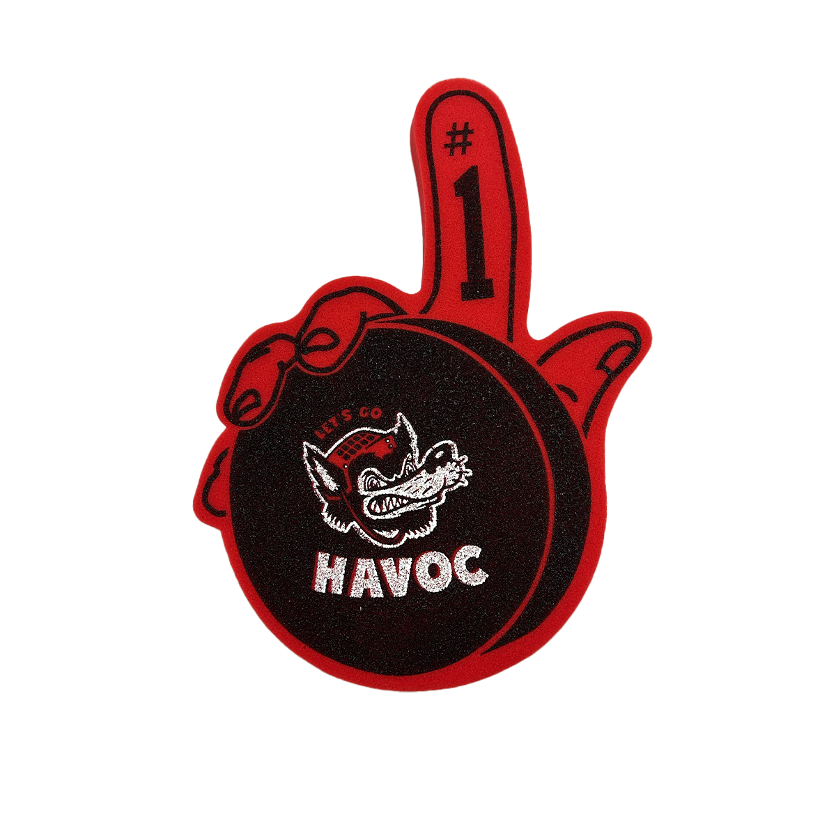 Retro Hockey Puck Foam Finger