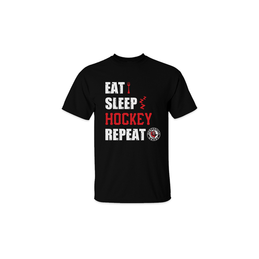 Youth Eat Sleep Hockey Repeat T-Shirt