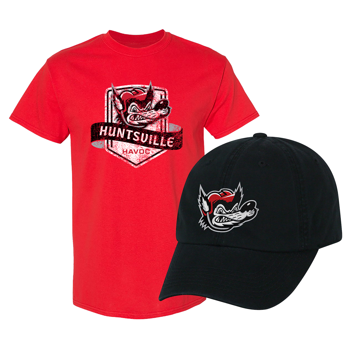 Havoc Crest Black Cap & Red T-Shirt Bundle