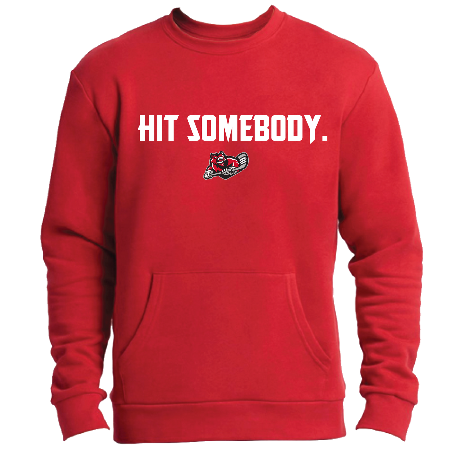 Red Hit Somebody Premium Pocket Sweatshirt