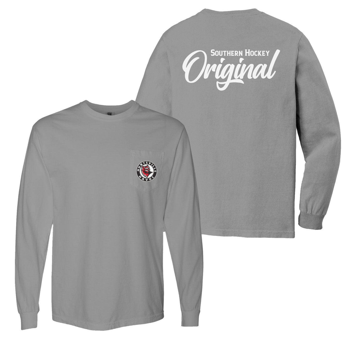 Southern Hockey Original Comfort Colors Pocket Long Sleeve T-Shirt